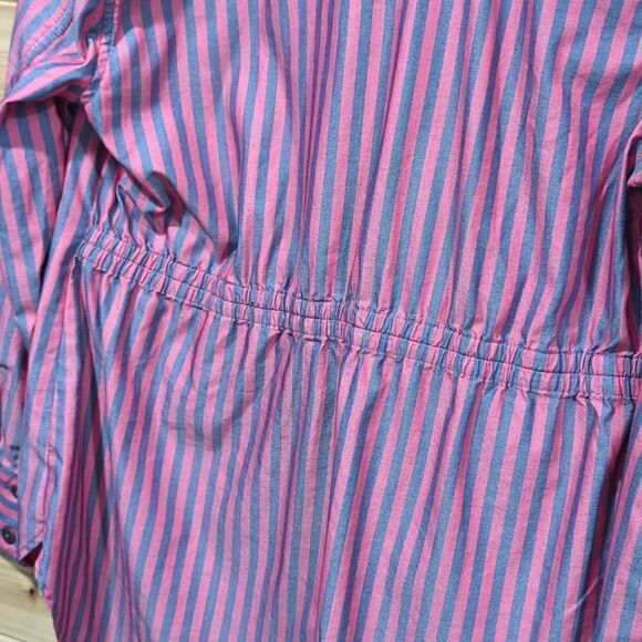 CAbi Womens Top Large Red #6083 Regatta Shacket Gray Striped - Picture 4 of 9